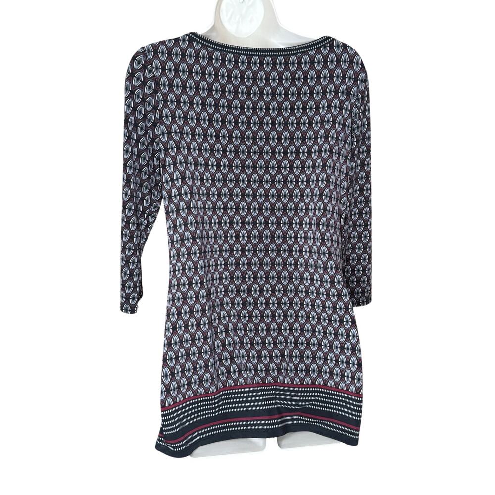 Max Studio Burgundy Black Geometric Tunic Dress S - Picture 2 of 3